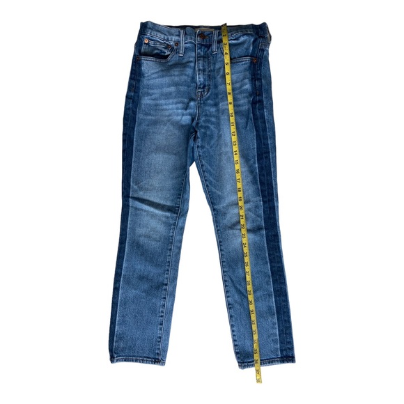 Madewell High-Rise Slim Boyjean: Two-Tone Tuxedo Stripe Duotone Blue Size 26 - Picture 8 of 12